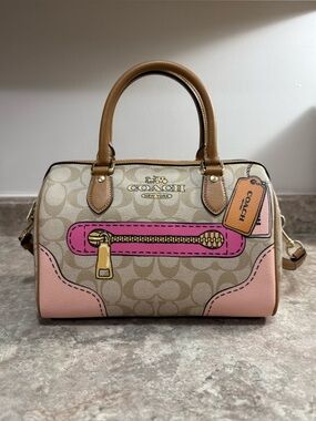 Coach Rowan Satchel in Signature Canvas with Trompe L’oeil Print